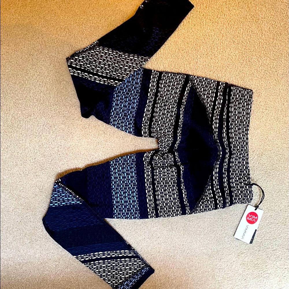 Vimmia legging size small.  Navy blue, white, blue